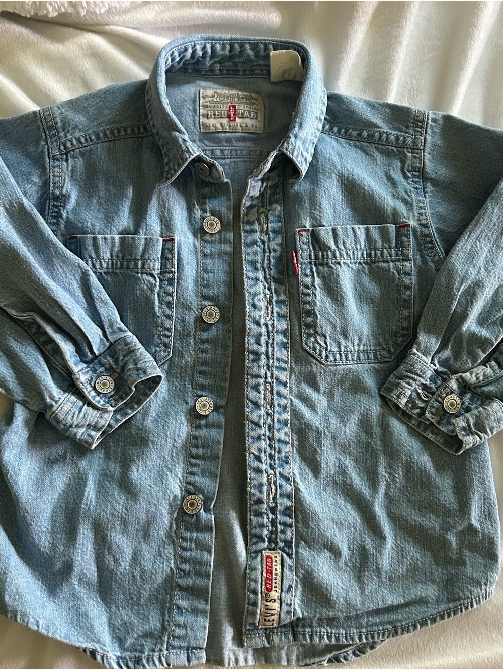Levi's Light Blue Denim Button-Down Kids Shirt Fall Winter